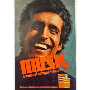 MUSK for Men "A sensual Cologne from Old Spice" Playboy Vintage Print Ad
